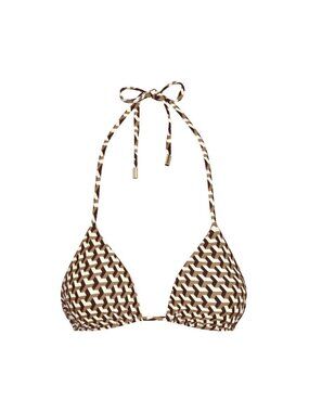 Monday Swimwear Palma Bikini top in Husk Geo print, Size Small
